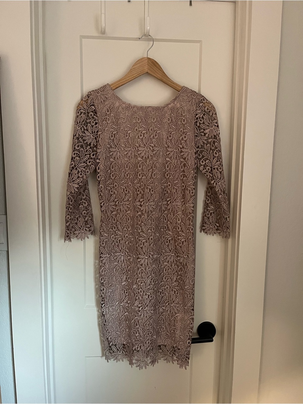 Vintage NWT Rubber Ducky Productions, Inc. Lace Sheath Dress in Dusty Mauve